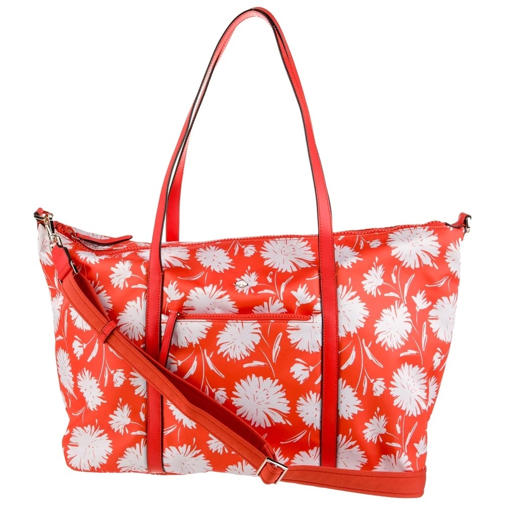 NWT Kate Spade Nylon Floral orange Tote Bag